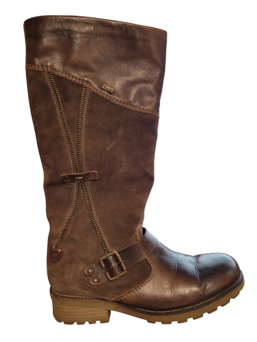 RIEKER Tex Shearling Knee-High Leather & Suede Boots